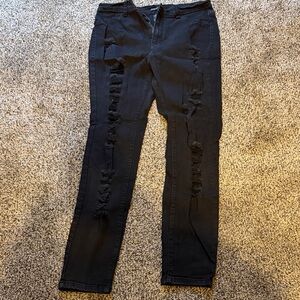 Fashion Nova Black Distressed Skinny Jeans 15